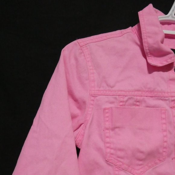 HURLEY | xs extra small | Classic Pink Denim Jacket with Black Buttons | GUC - Picture 3 of 16